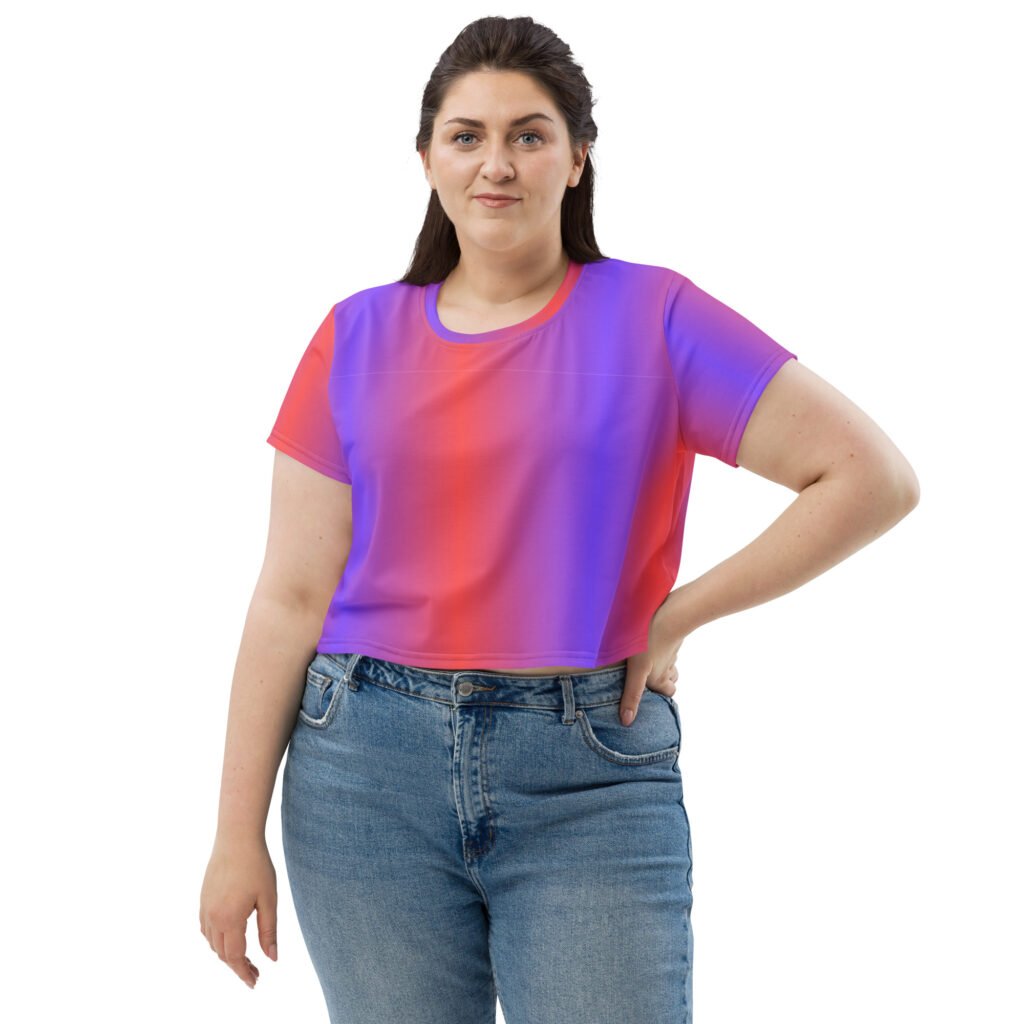 Gradient All-Over Print Crop Tee