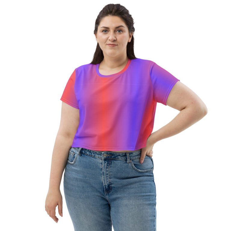 Gradient All-Over Print Crop Tee