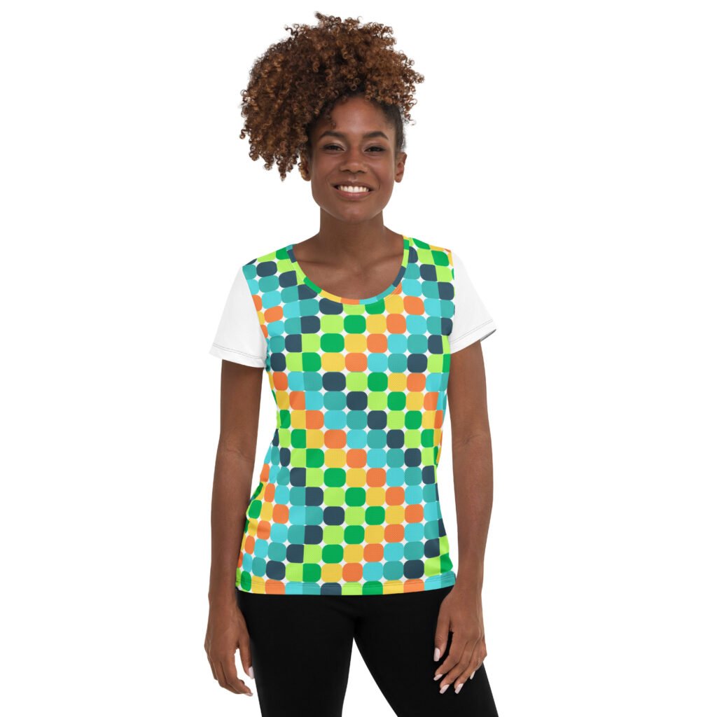 Colourful All-Over Print Women's Athletic T-shirt