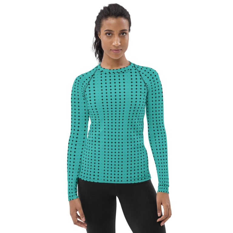 Greenish with black dots Women's Rash Guard