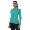 Greenish with black dots Women's Rash Guard - Image 3