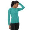 Greenish with black dots Women's Rash Guard - Image 4