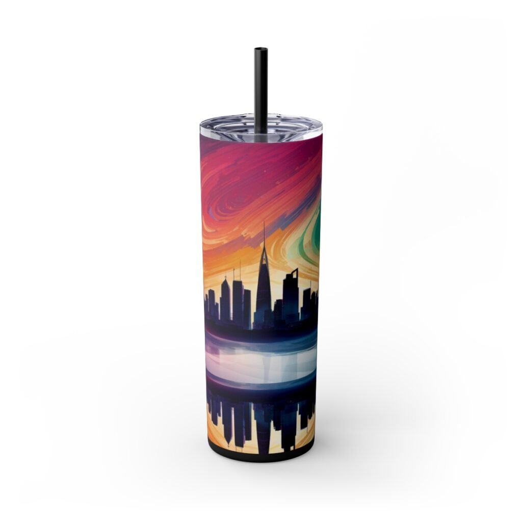The dream city Skinny Tumbler with Straw, 20oz