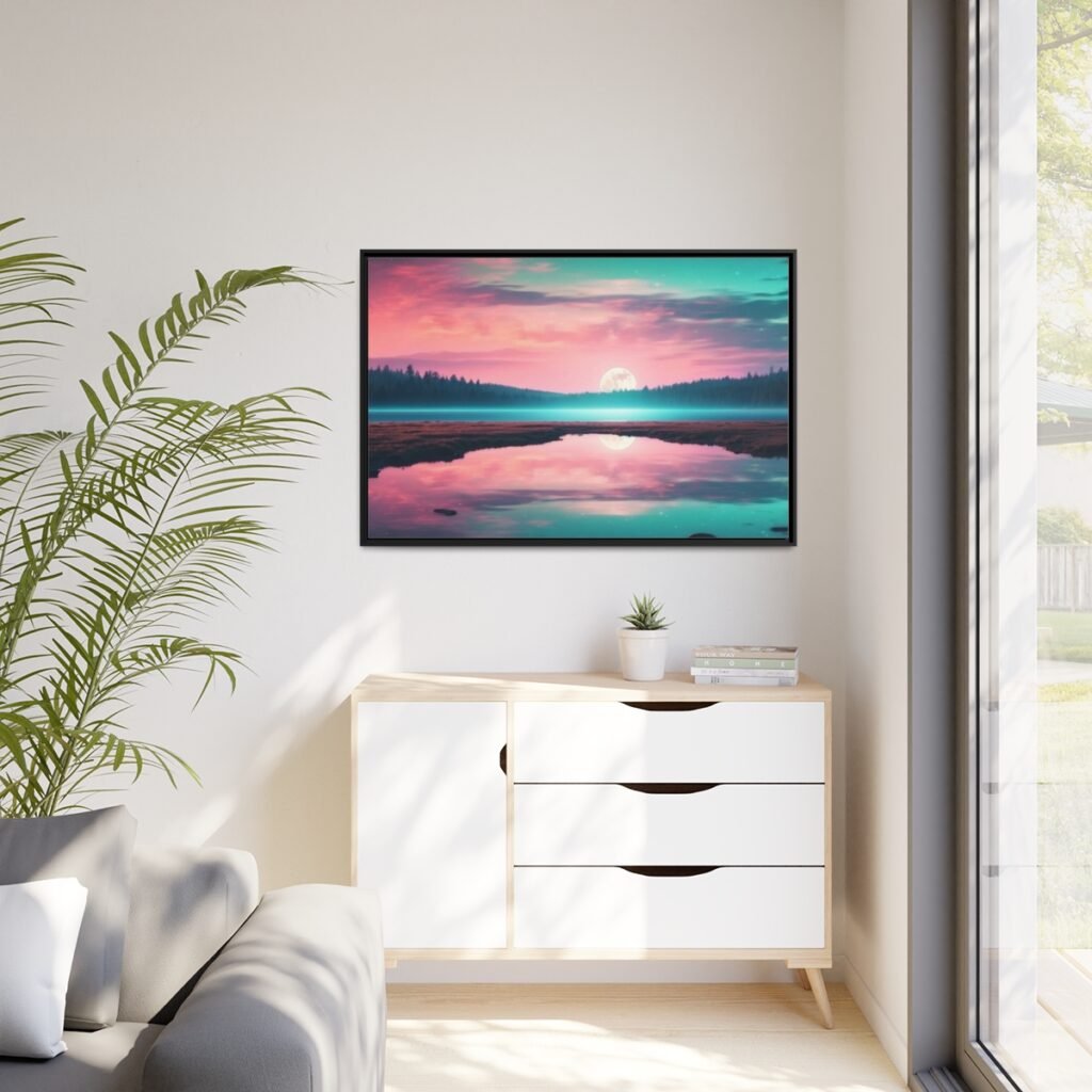 Sunset Matte Canvas, Black Frame