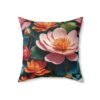 Flowery Spun Polyester Square Pillow - Image 11