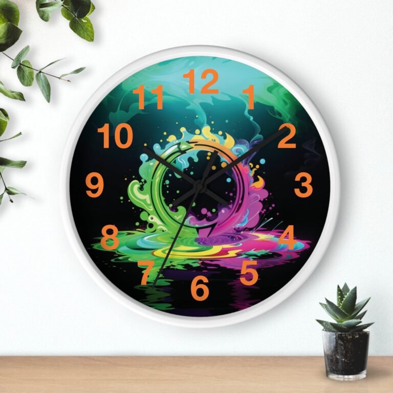 Neon colouful Wall Clock