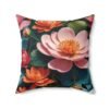 Flowery Spun Polyester Square Pillow - Image 2