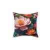 Flowery Spun Polyester Square Pillow - Image 4