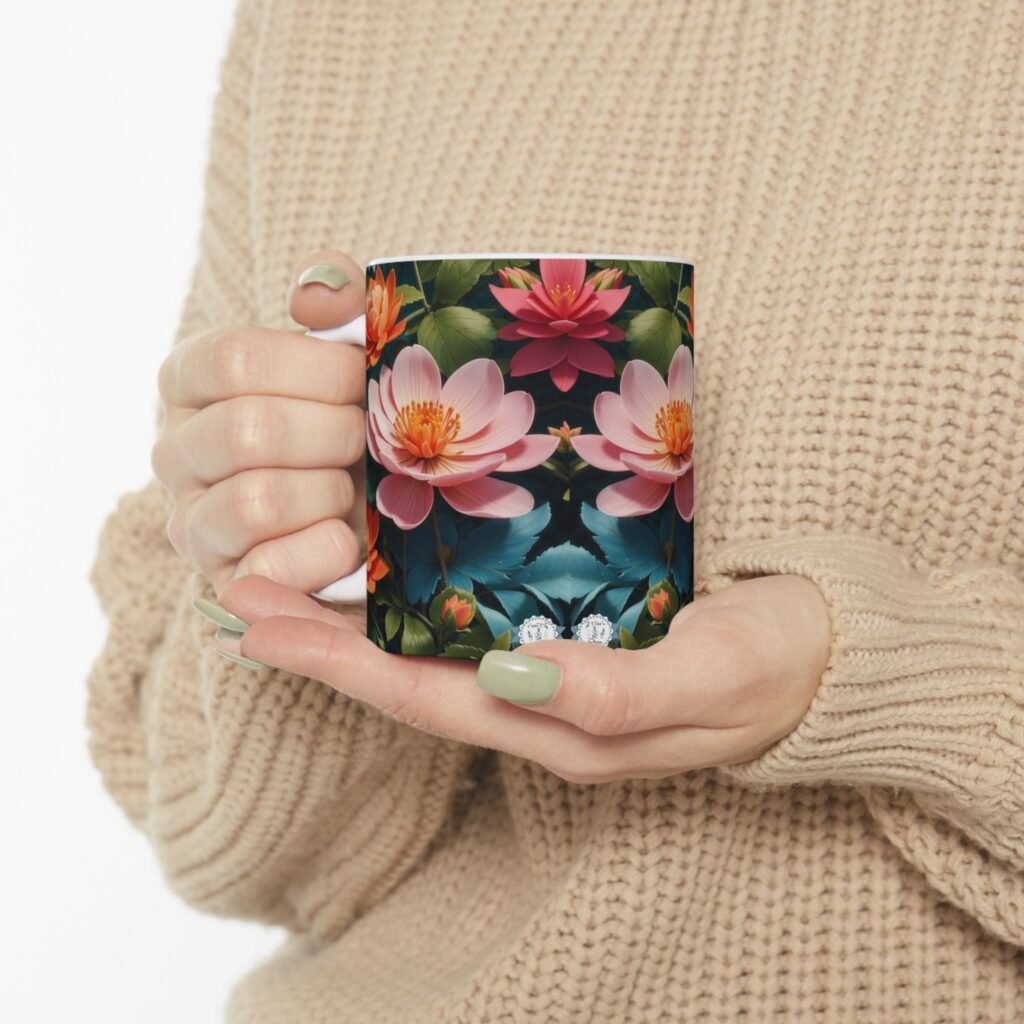 Flowery and colourful Ceramic Mug 11oz