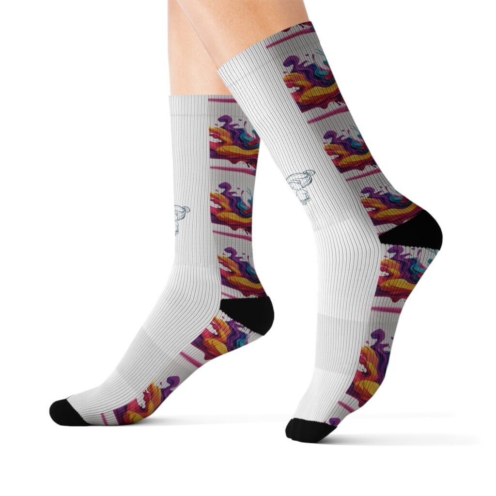 Couple and colourful splash Sublimation Socks