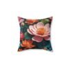 Flowery Spun Polyester Square Pillow - Image 5
