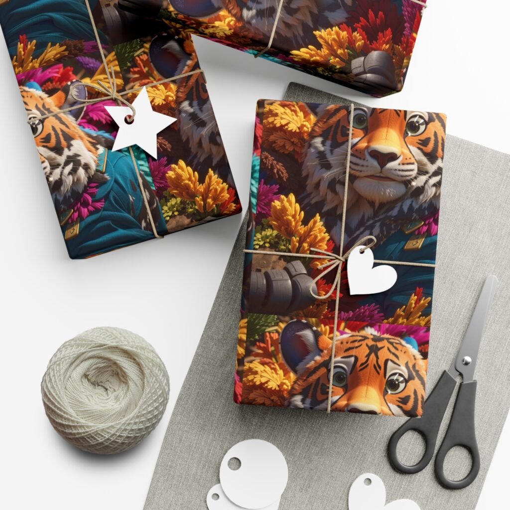 Tiger Gift Wrap Papers