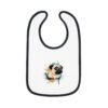 Pug in Baby Contrast Trim Jersey Bib - Image 5