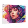 Colorful girl in Matte Canvas, Stretched