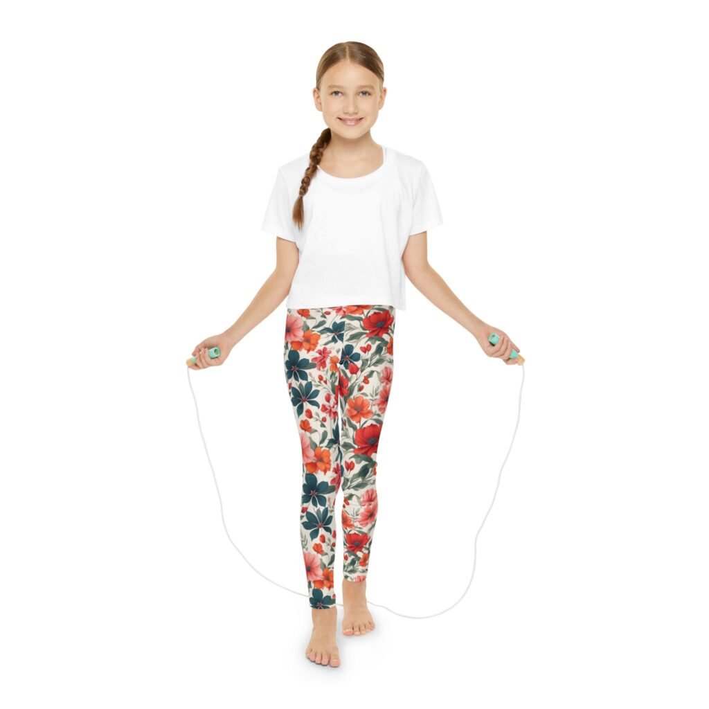 Flowery Youth Full-Length Leggings (AOP)