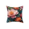 Flowery Spun Polyester Square Pillow - Image 7