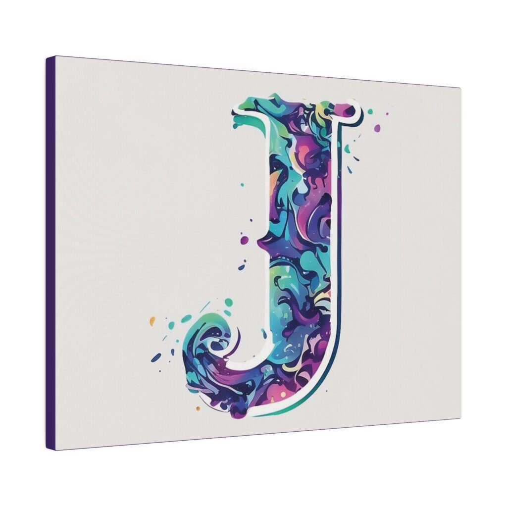 The "J" letter Matte Canvas, Stretched, 0.75"