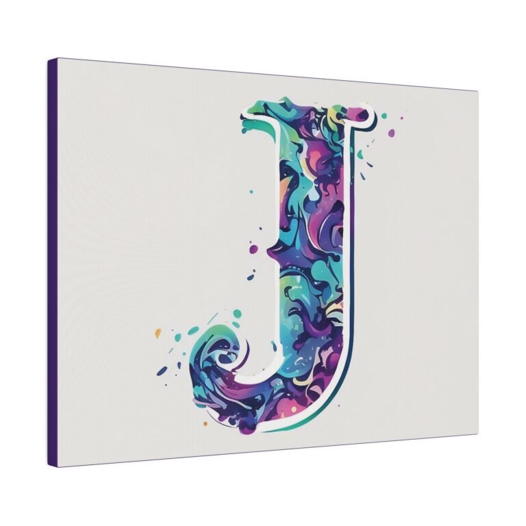 The "J" letter Matte Canvas, Stretched, 0.75"